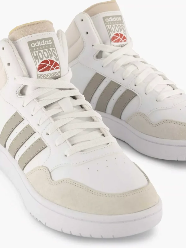 Heren adidas Witte Hoops 3.0 Mid