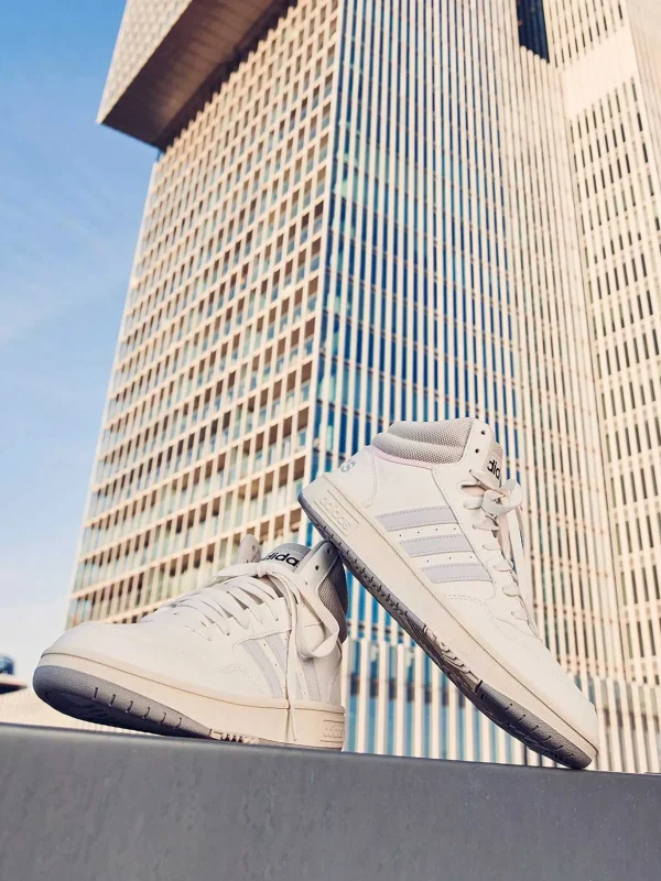 Dames adidas Witte Hoops 3.0 Mid