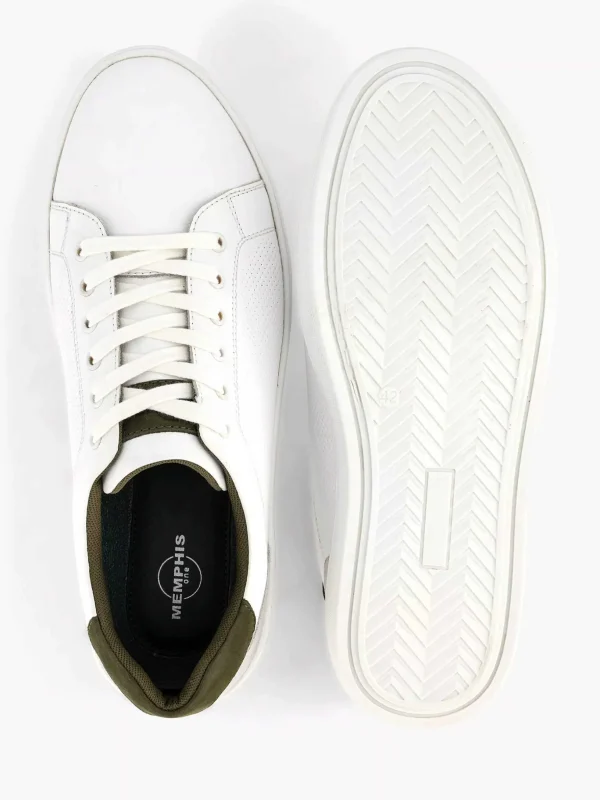 Heren Memphis One Witte Leren Sneaker