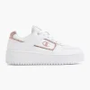 Dames Champion Witte Low Cut Shoe Foul Platform