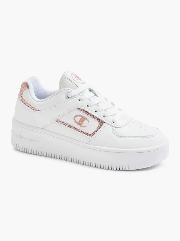 Dames Champion Witte Low Cut Shoe Foul Platform