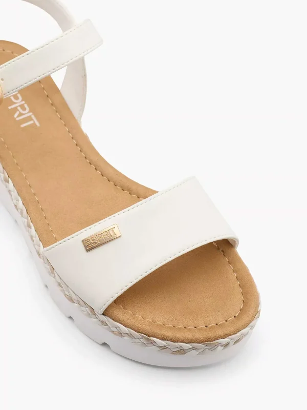 Dames Esprit Witte Platform Sandaal