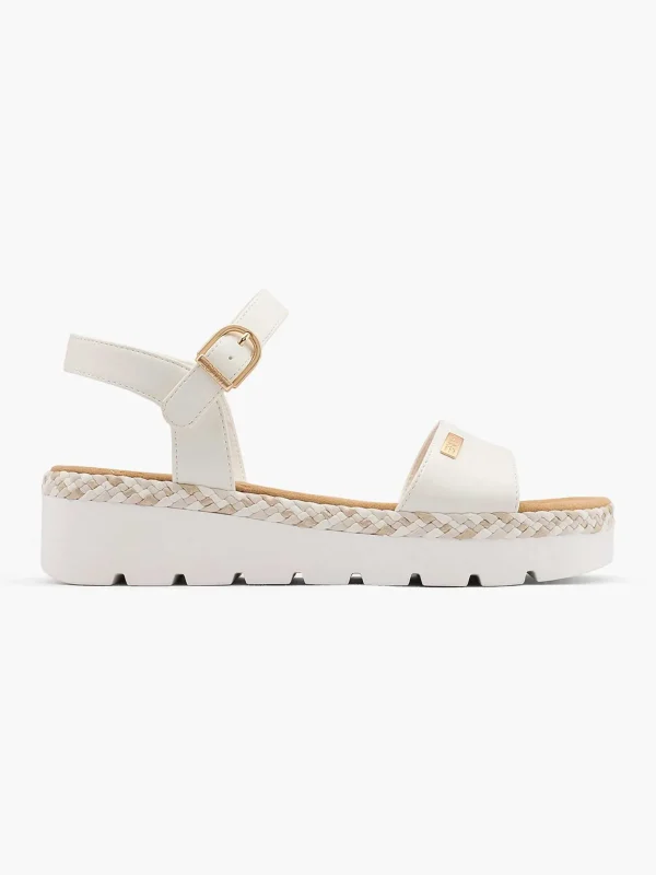 Dames Esprit Witte Platform Sandaal