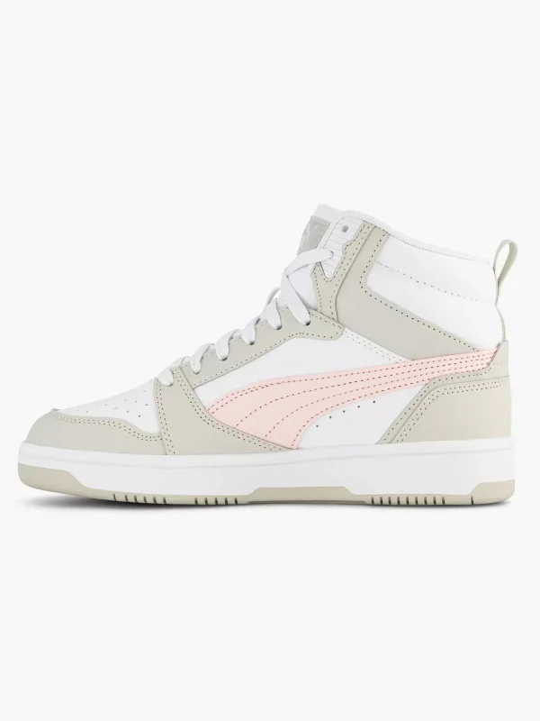 Dames Puma Witte Rebound V6 Mid Jr