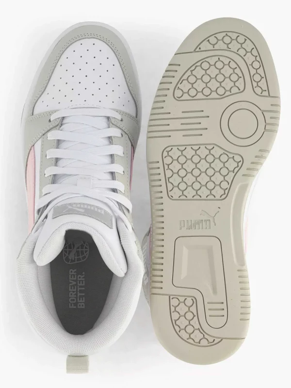 Dames Puma Witte Rebound V6 Mid Jr