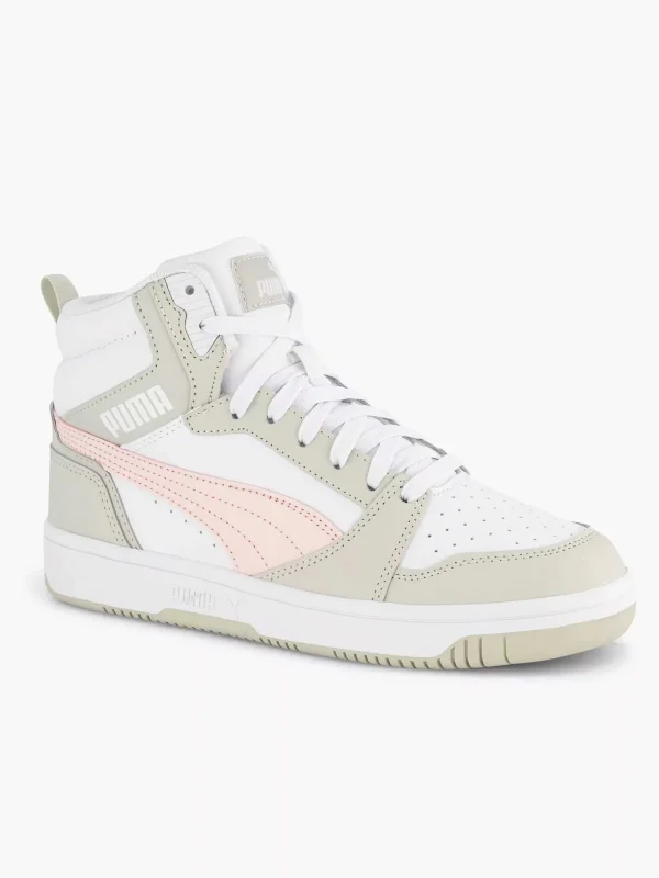 Dames Puma Witte Rebound V6 Mid Jr