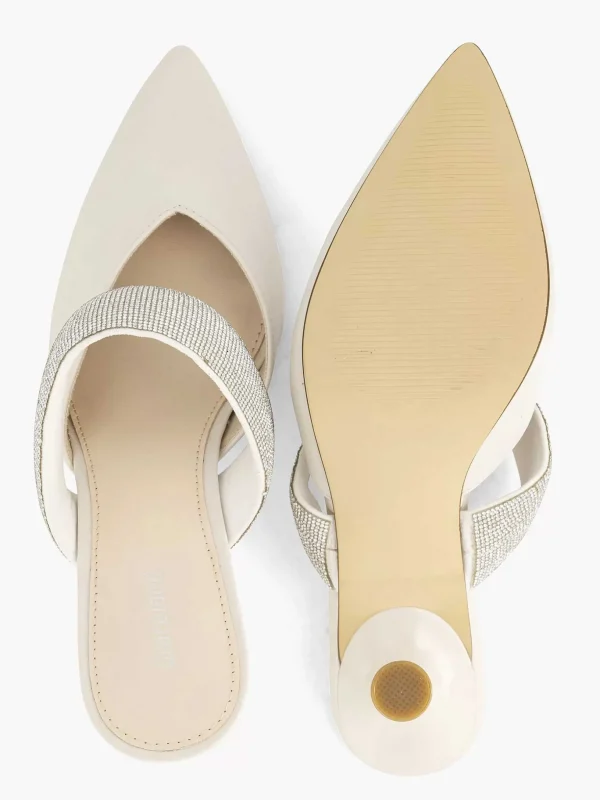 Dames Graceland Witte Pump Steentjes