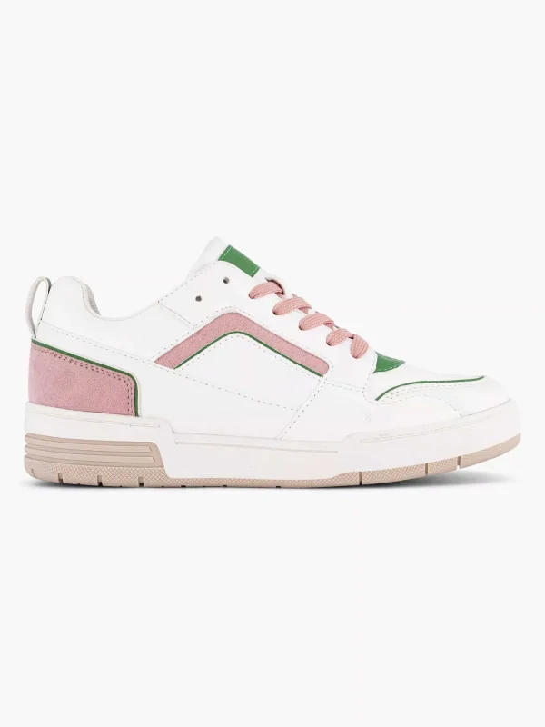 Dames Oxmox Witte Retro Sneaker Roze