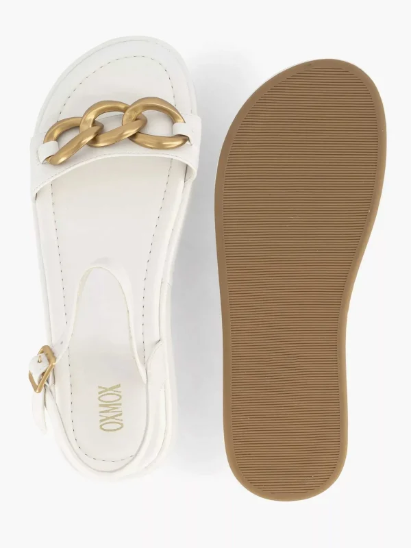 Dames Oxmox Witte Sandaal Sierketting