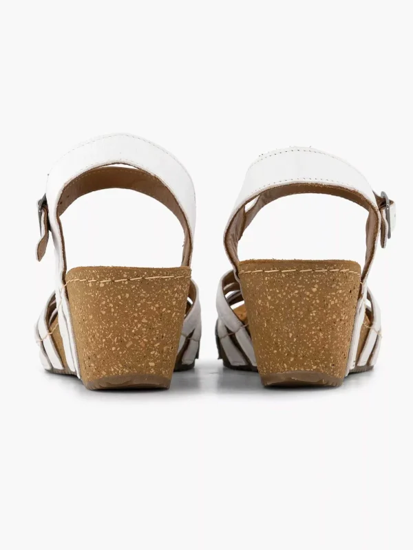 Dames Easy Street Witte Sandaal Sleehak