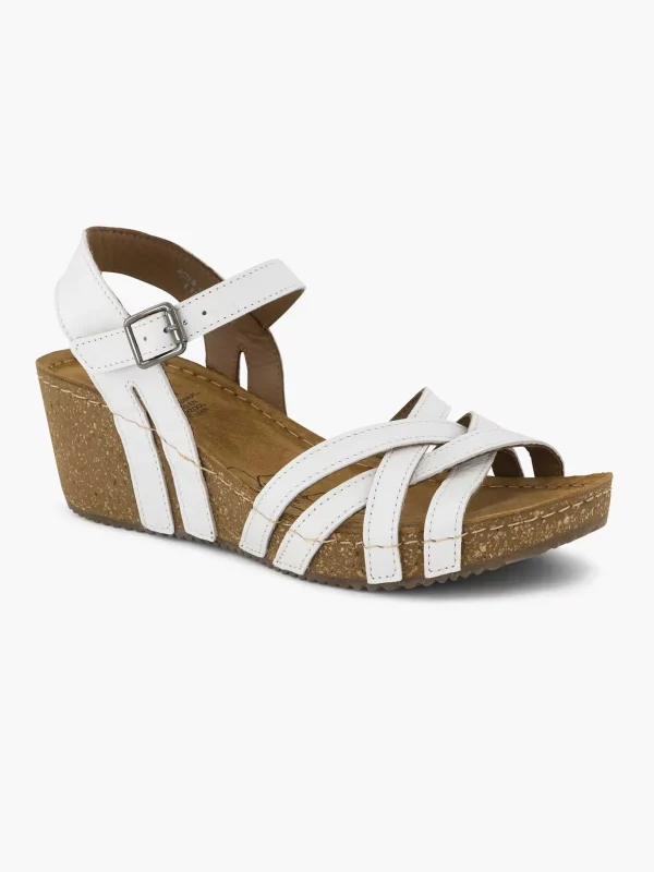 Dames Easy Street Witte Sandaal Sleehak