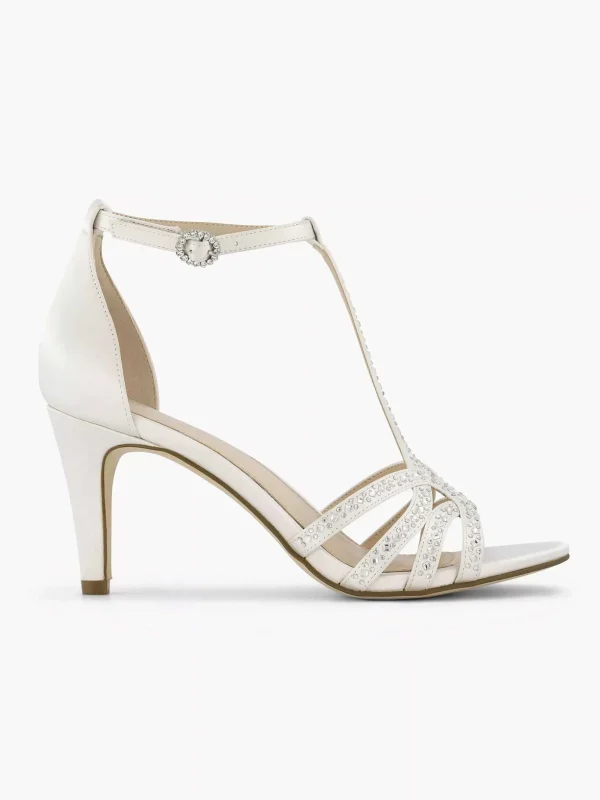 Dames Graceland Witte Sandalette Steentjes