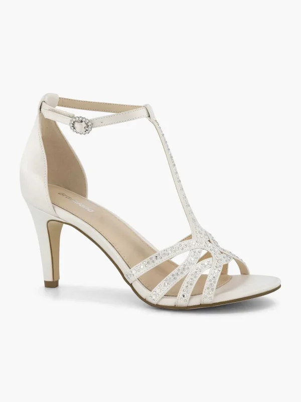 Dames Graceland Witte Sandalette Steentjes