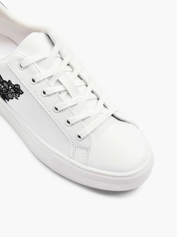 Dames Graceland Witte Sneaker Bloemen