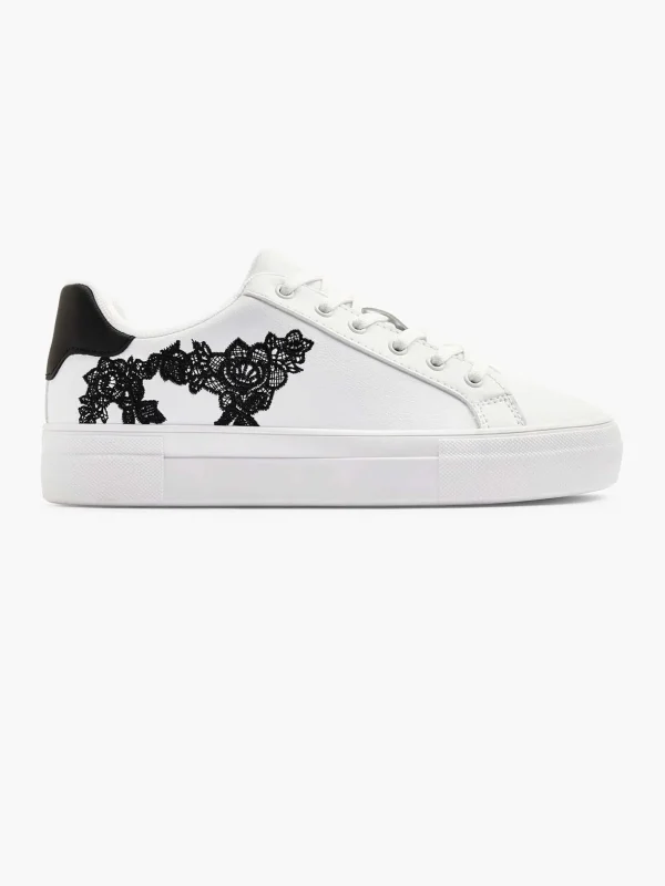 Dames Graceland Witte Sneaker Bloemen