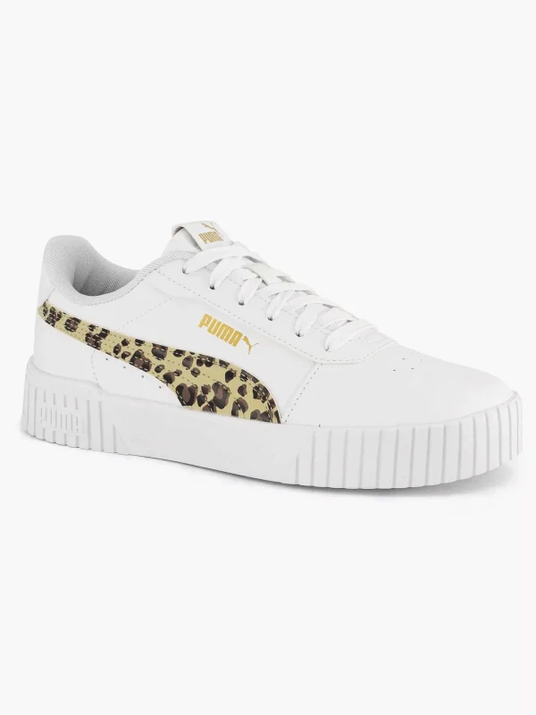 Kinderen Puma Witte Sneaker Carina 2.0 Animal Update Jr
