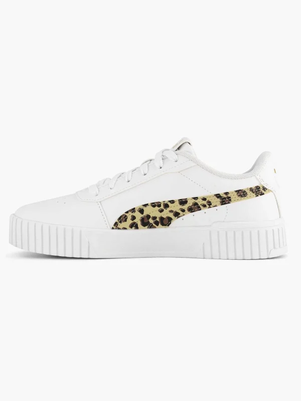 Kinderen Puma Witte Sneaker Carina 2.0 Animal Update Jr