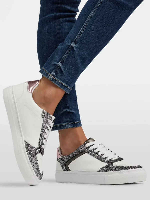 Dames Graceland Witte Sneaker Glitter