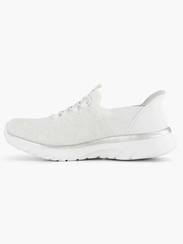 Dames Skechers Witte Sneaker Swift Fit - Hands Free Sole Provider