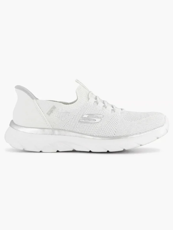 Dames Skechers Witte Sneaker Swift Fit - Hands Free Sole Provider