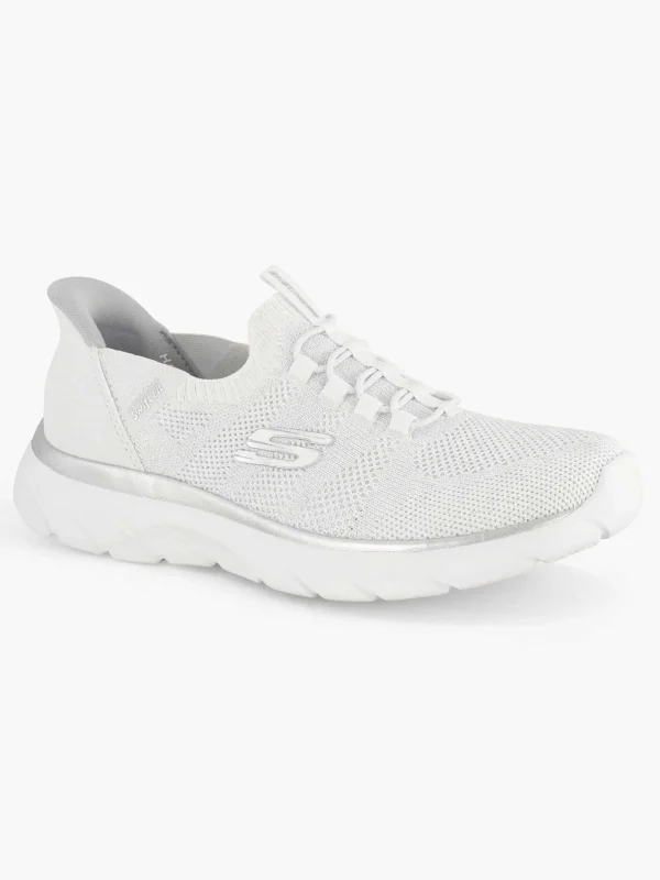 Dames Skechers Witte Sneaker Swift Fit - Hands Free Sole Provider