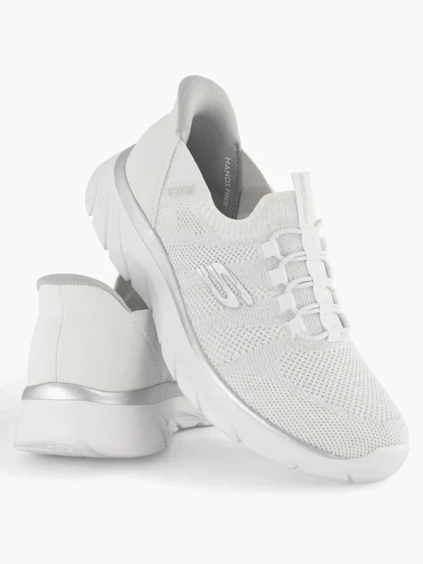 Dames Skechers Witte Sneaker Swift Fit - Hands Free Sole Provider