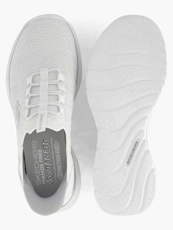 Dames Skechers Witte Sneaker Swift Fit - Hands Free Sole Provider