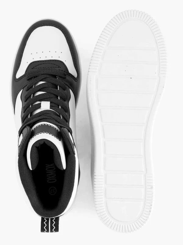 Dames Oxmox Zwart Witte Hoge Sneaker