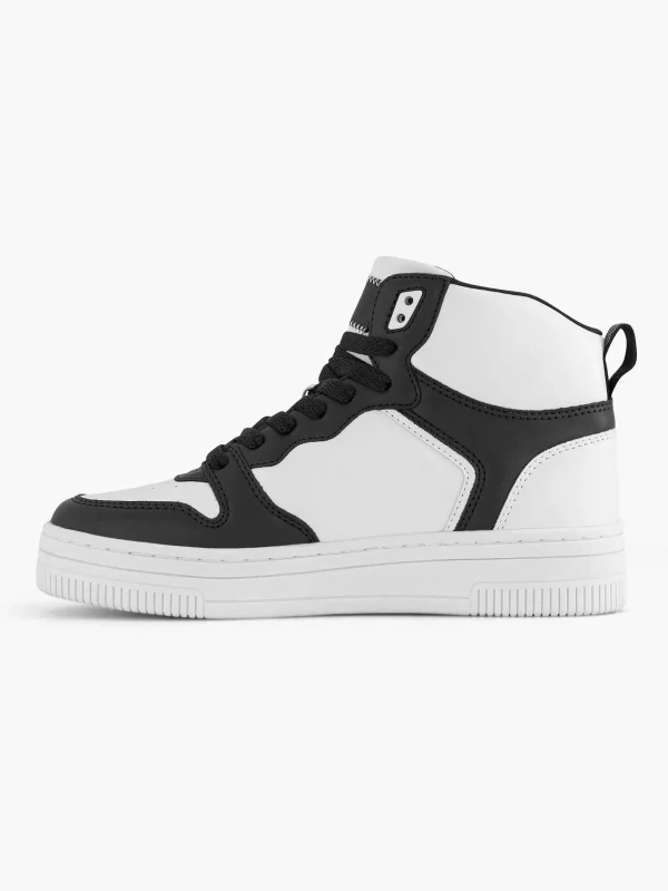 Dames Oxmox Zwart Witte Hoge Sneaker