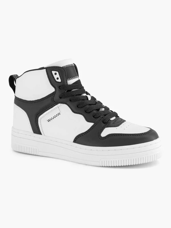 Dames Oxmox Zwart Witte Hoge Sneaker