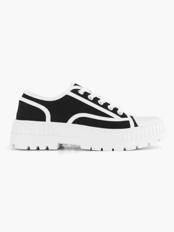 Dames Graceland Zwarte Canvas Chunky Sneaker