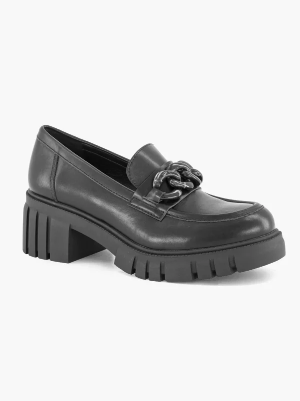 Dames Oxmox Zwarte Chunky Loafer Sietketting