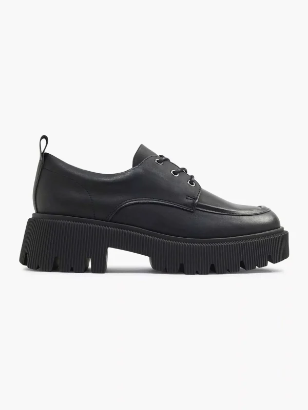 Dames Oxmox Zwarte Chunky Veterschoen