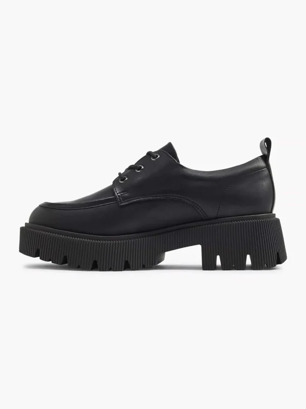 Dames Oxmox Zwarte Chunky Veterschoen
