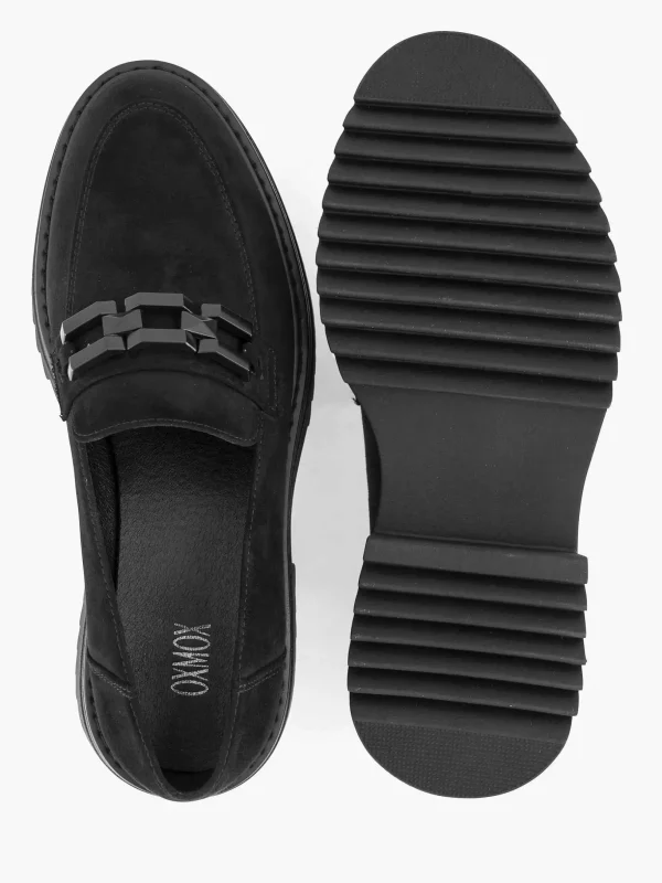 Dames Oxmox Zwarte Chuny Loafer Sierketting