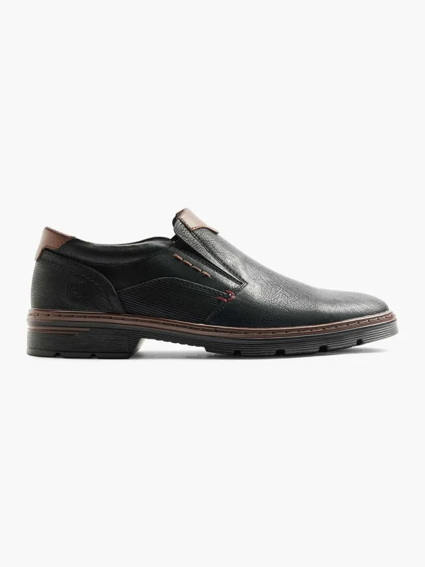 Heren Easy Street Zwarte Comfort Instapper Elastisch