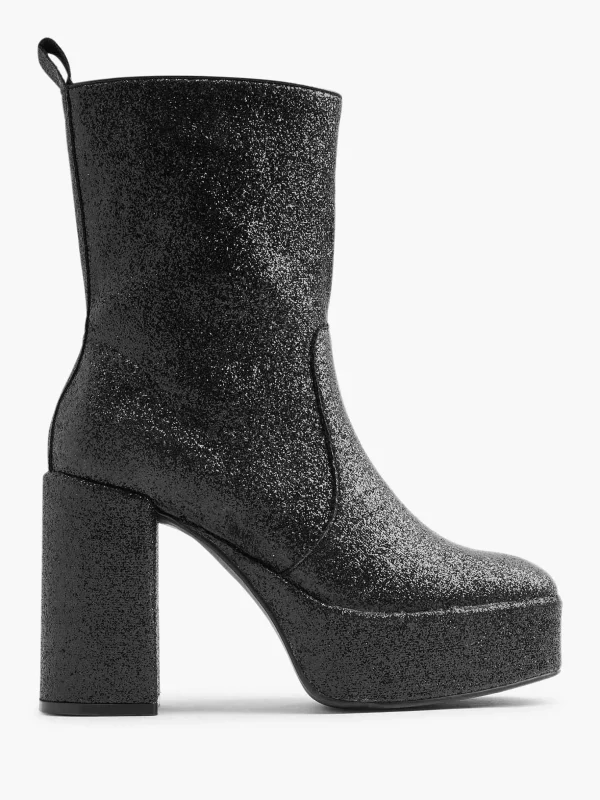 Dames Oxmox Zwarte Enkellaars Hak Glitters