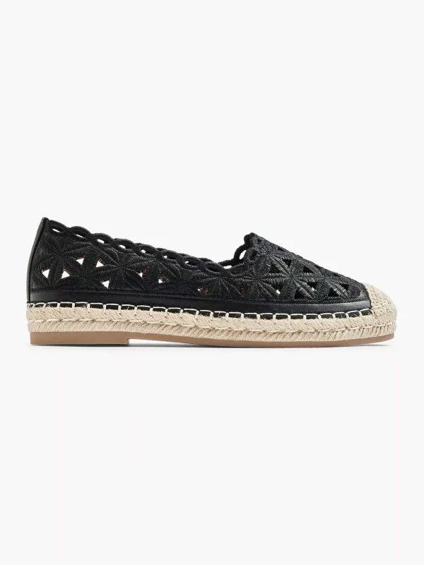 Dames Graceland Zwarte Espadrille Kant