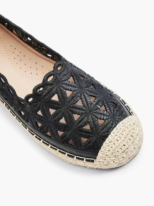 Dames Graceland Zwarte Espadrille Kant