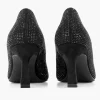 Dames Graceland Zwarte Glitter Pump Gesp