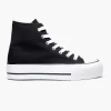 Dames Graceland Zwarte Hoge Canvas Sneaker