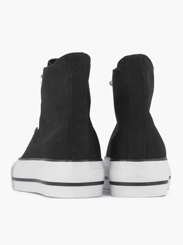 Dames Graceland Zwarte Hoge Canvas Sneaker