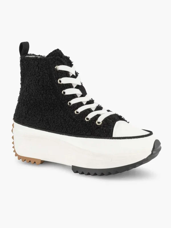 Dames Oxmox Zwarte Hoge Platform Sneaker Teddy