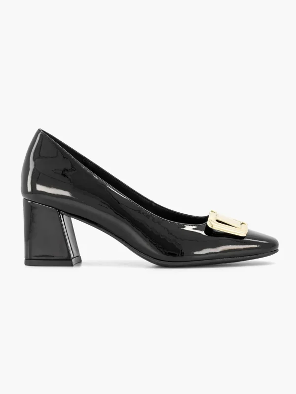 Dames Graceland Zwarte Lak Pump Siergesp