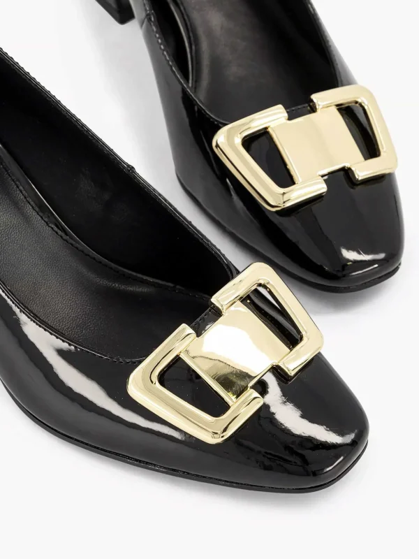 Dames Graceland Zwarte Lak Pump Siergesp