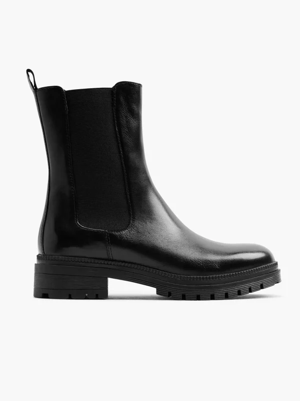 Dames 5th Avenue Zwarte Leren Chelsea Boot