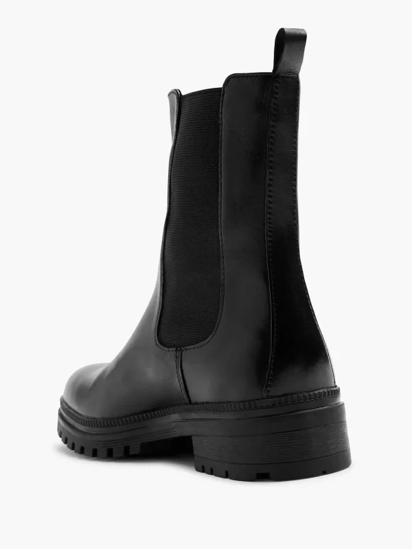 Dames 5th Avenue Zwarte Leren Chelsea Boot
