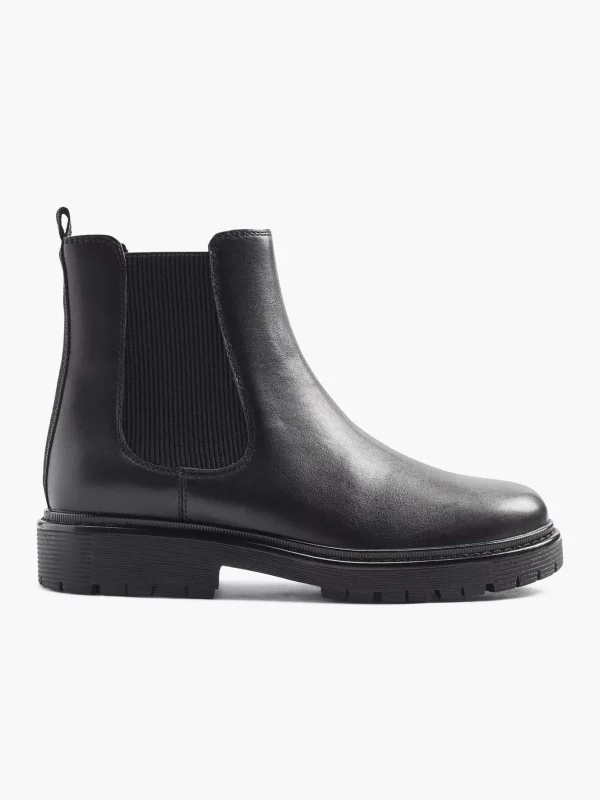 Dames 5th Avenue Zwarte Leren Chelsea Boot