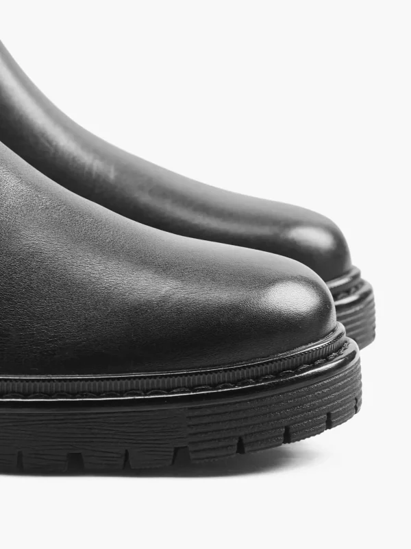 Dames 5th Avenue Zwarte Leren Chelsea Boot