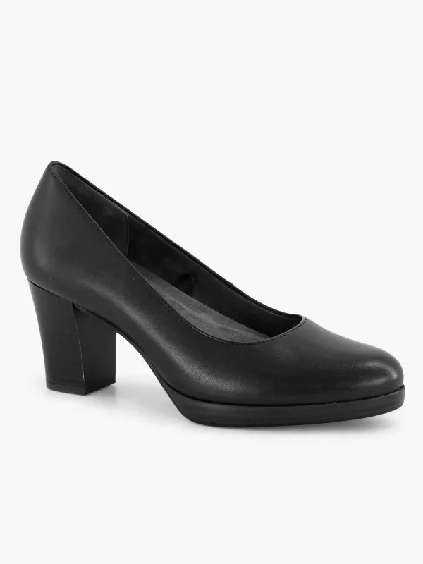Dames Medicus Zwarte Leren Comfort Pump